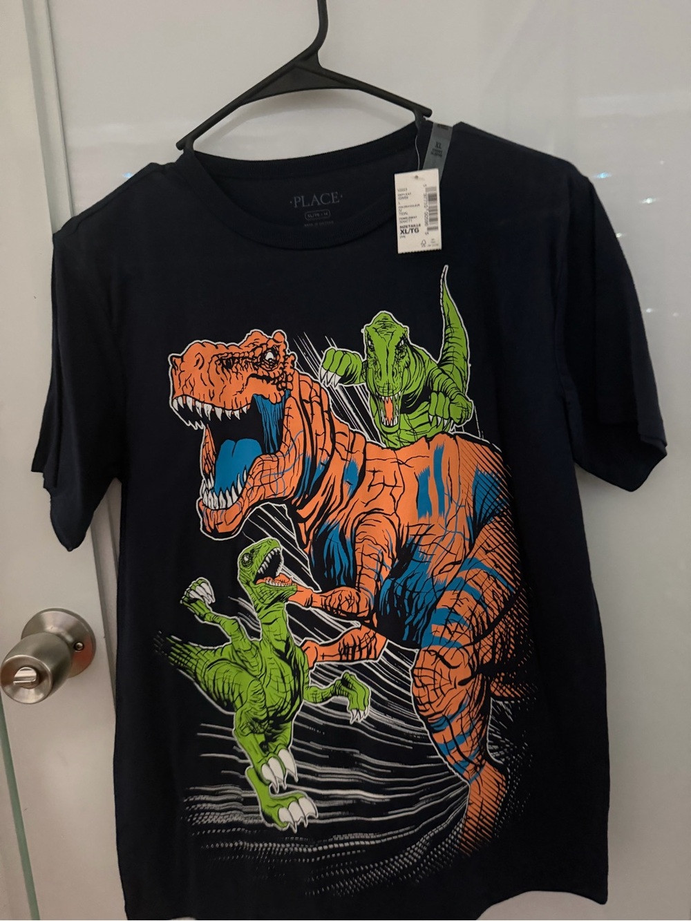The Children's Place Navy Dino Action Graphic Tee - Orange & Green